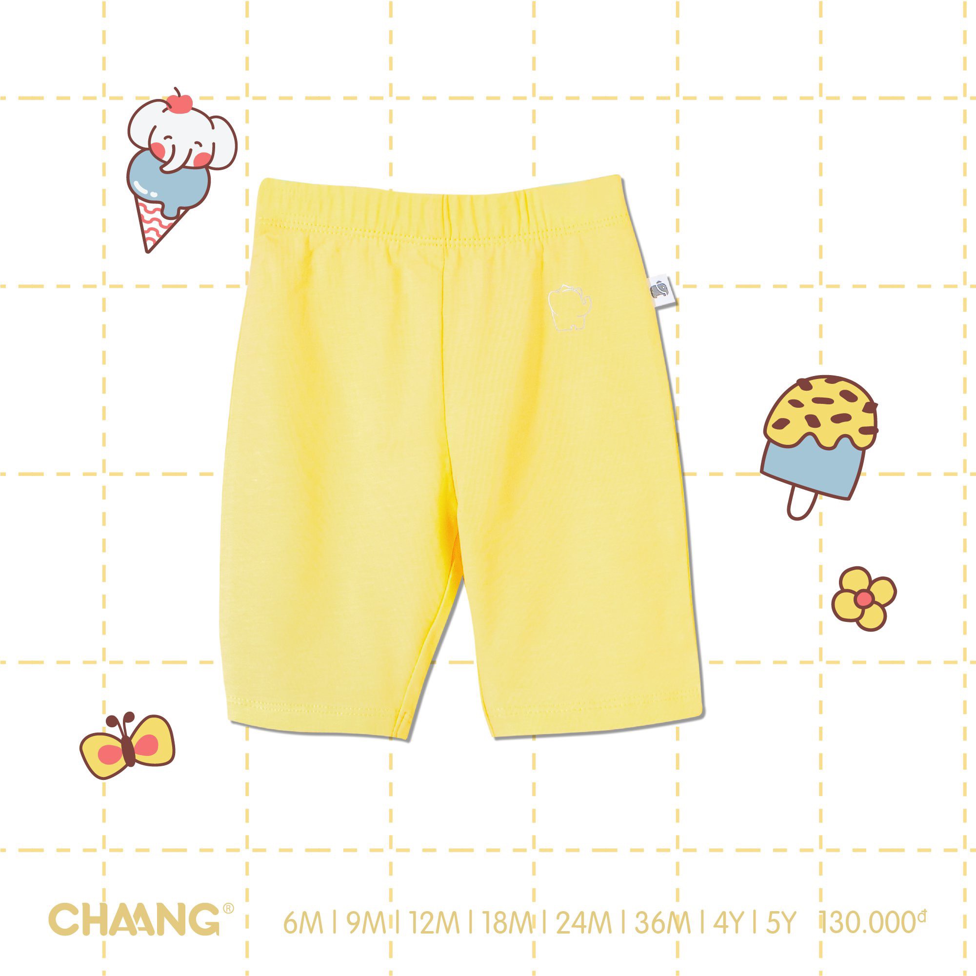 Quần legging lửng trơn Summer bé gái Chaang