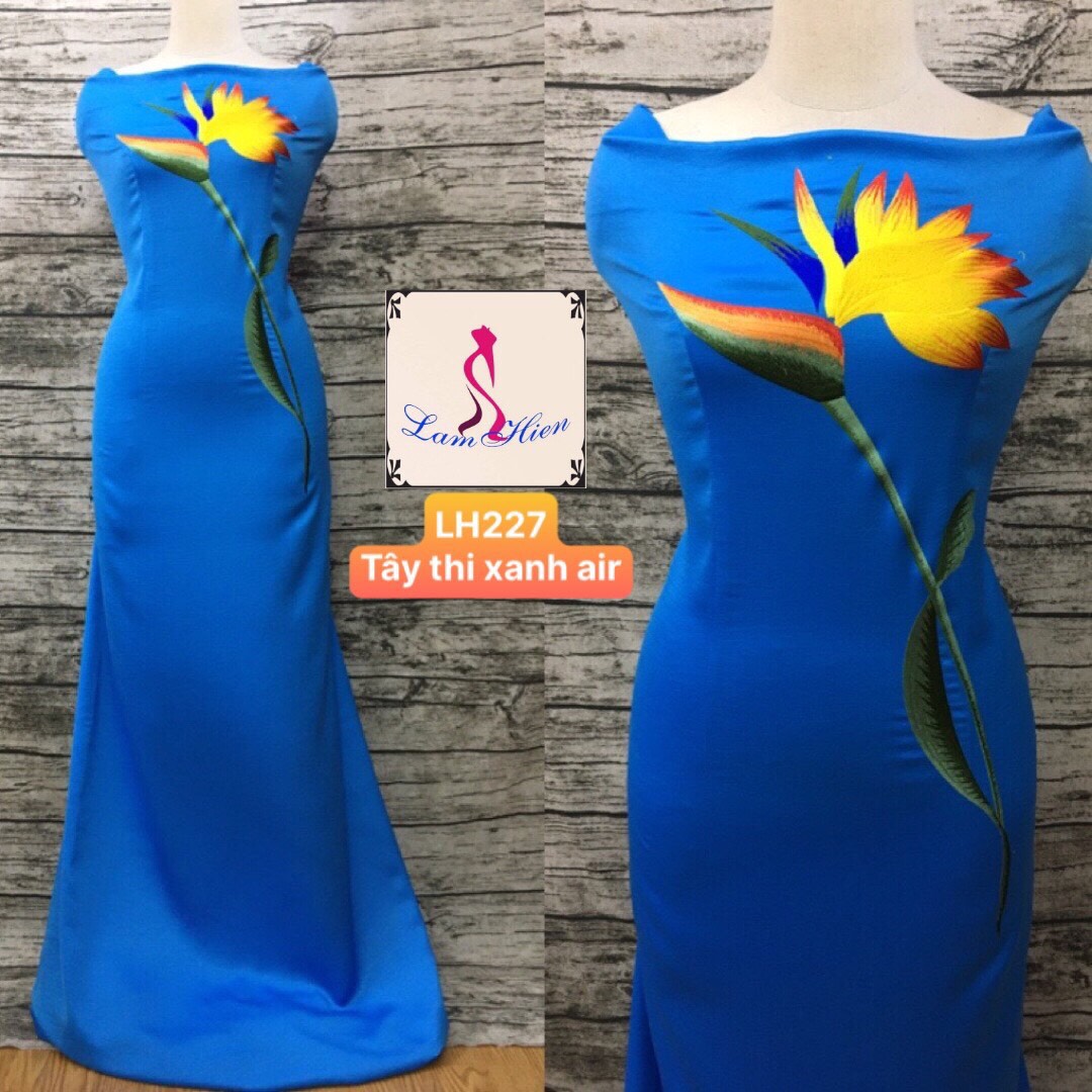 Vải áo dài lụa tây thi bông thêu LH227