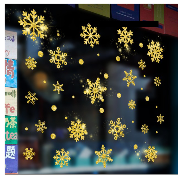 Decal trang trí Noel - Noel hoa vàng