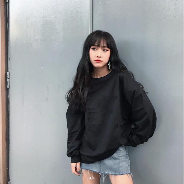 [HCM]Áo Sweater Unisex WSS00002 Trơn ĐEN UNISEX