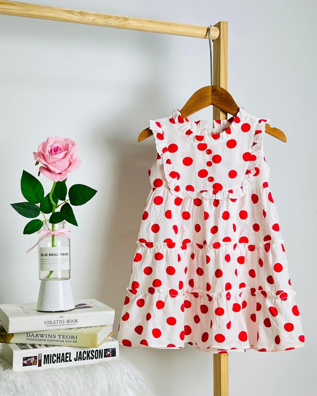 Đầm miki bé gái chấm bi lụa mango; bản mềm nhẹ rất thoáng mát ad0994- trang 25 kids