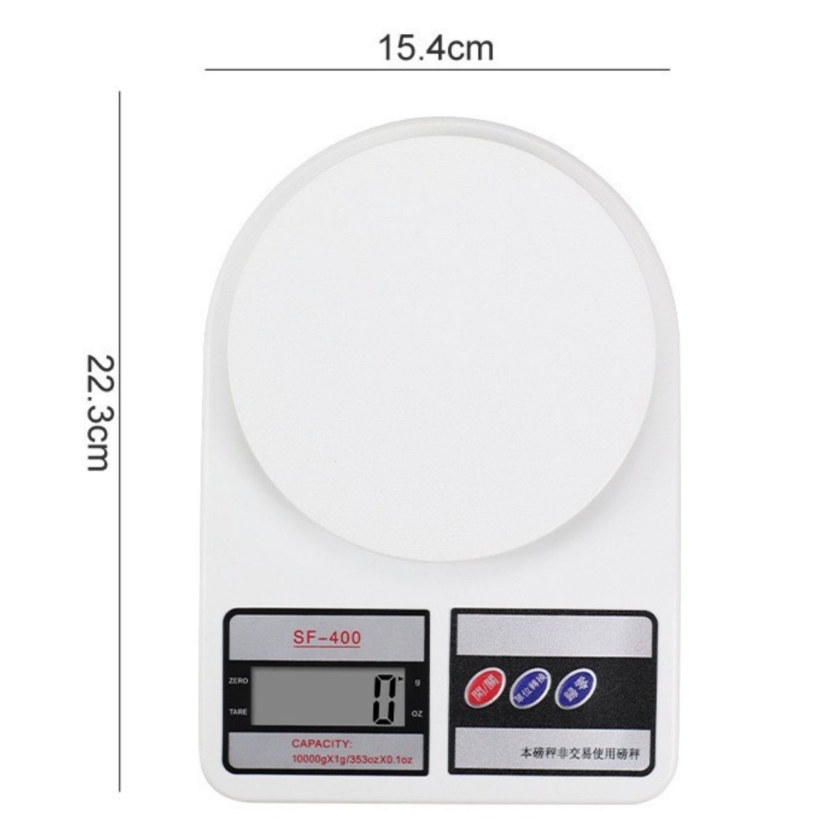 Cân điện tử mini nhà bếp SF400, Cân tiểu ly độ chinh xác cao dịnh lượng 1g đến 10kg, Tặng kèm 2 viên Pin AA