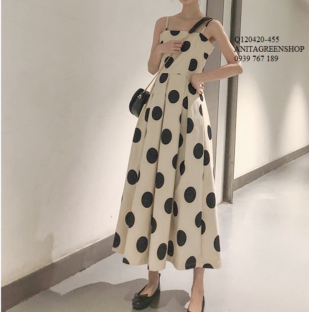 Q120420  ĐẦM MAXI CHẤM BI