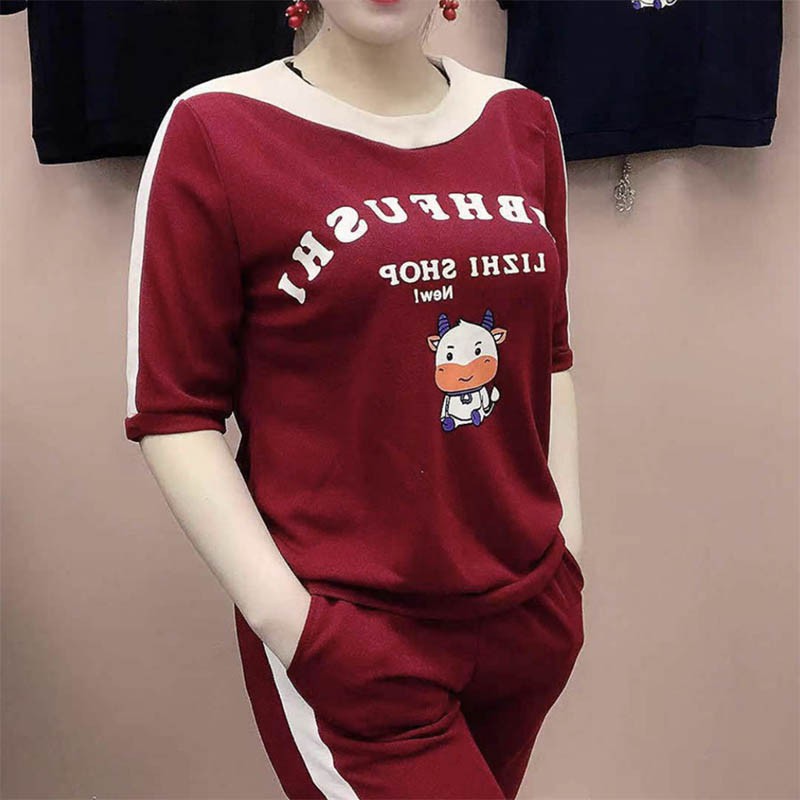 Set bộ thời trang họa tiết bò sữa dễ thương