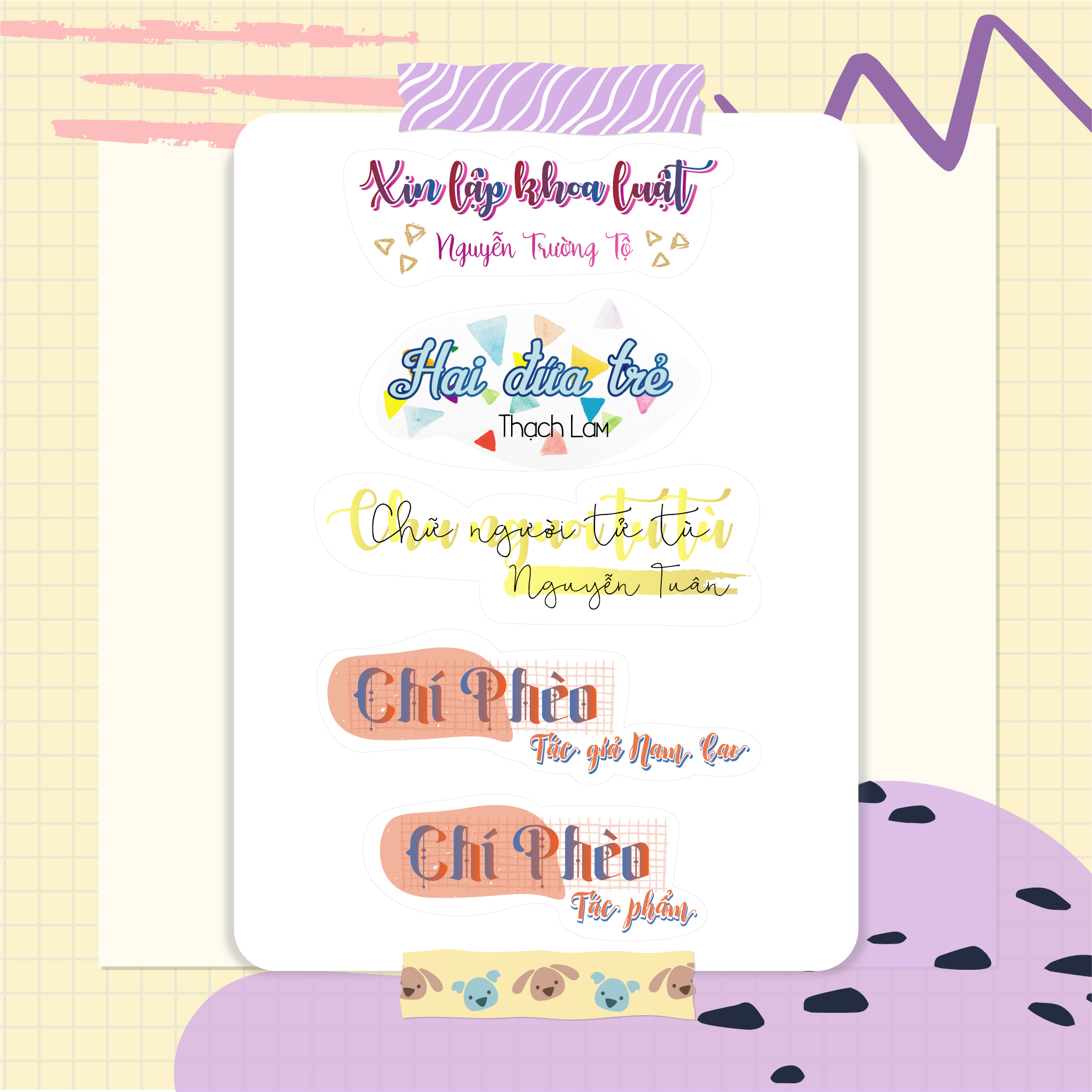 Nhãn dán sticker môn học 11 - Tựa bài ngữ văn