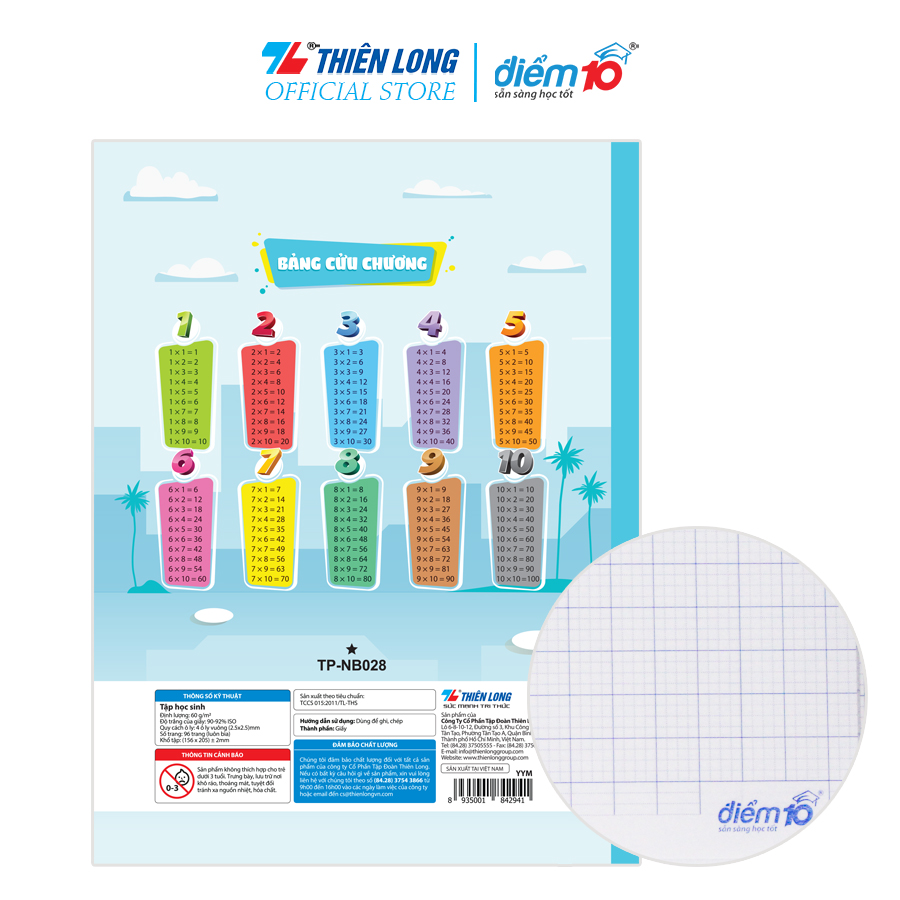 COMBO 10 Tập TP-NB028 Điểm 10 (96T-4 oly vuông)