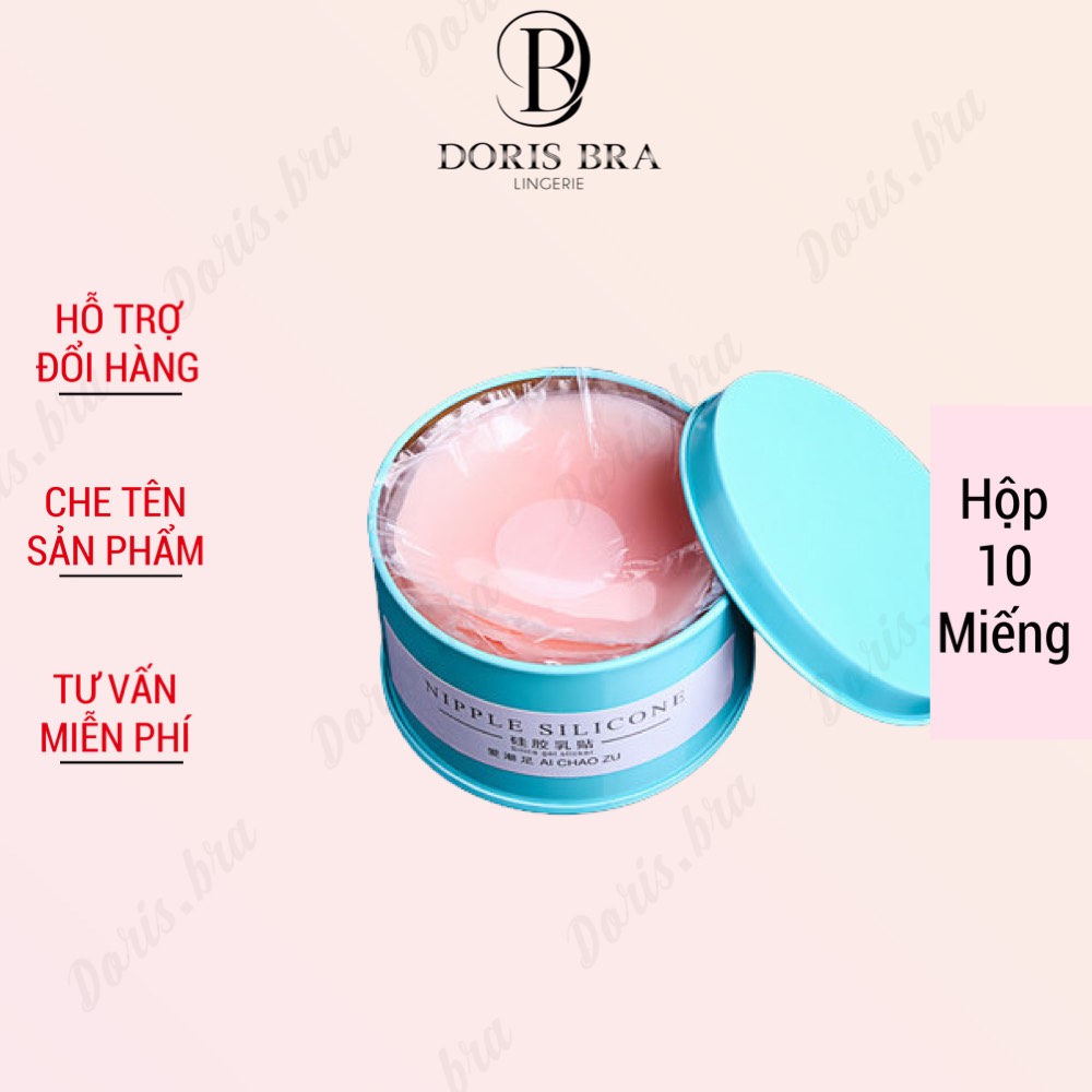 Hộp 10 Miếng dán ngực silicon dùng nhiều lần - Doris.Bra