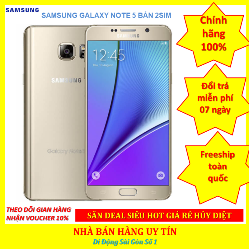 Samsung Galaxy Note 5 2sim ram4GB  mới Chính hãng - chiến Liên Quân chuẩn
