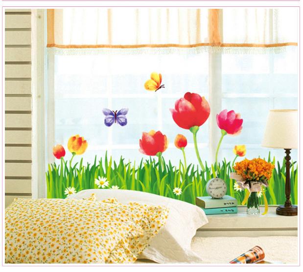 Decal trang trí tường - Chân Hoa Tulip lớn