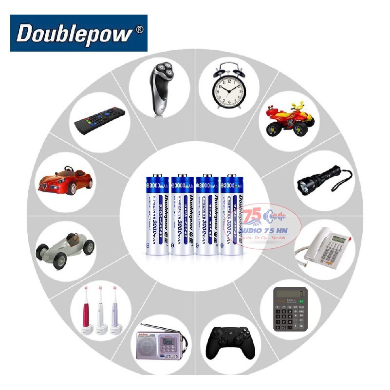 Pin tiểu sạc dung lượng cao Doublepow AA 3000mAh