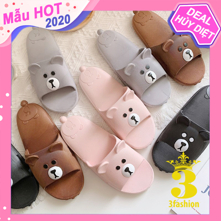 Dép Gấu Nữ 3Fashion Nhựa Cao Cấp Nguyên Khối Chống Nước Bền Đẹp Stye Hàn Quốc - 3192 giá rẻ