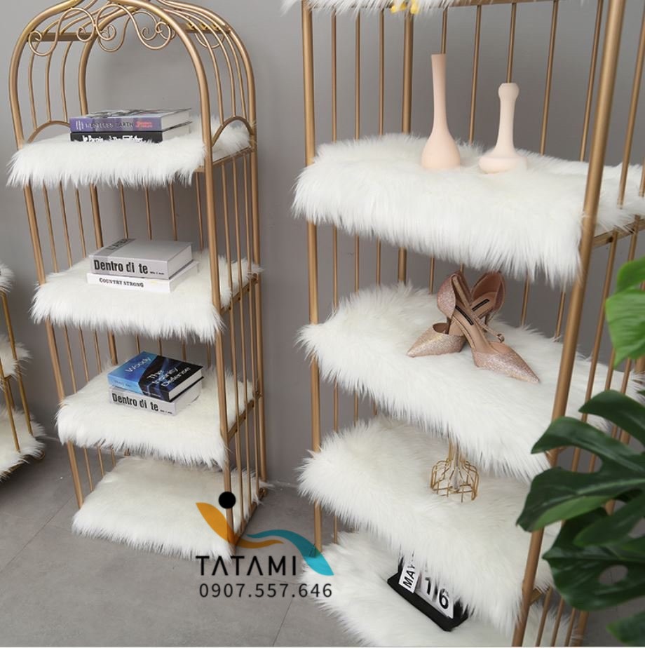 Thảm lông chụp ảnh màu trắng Unique