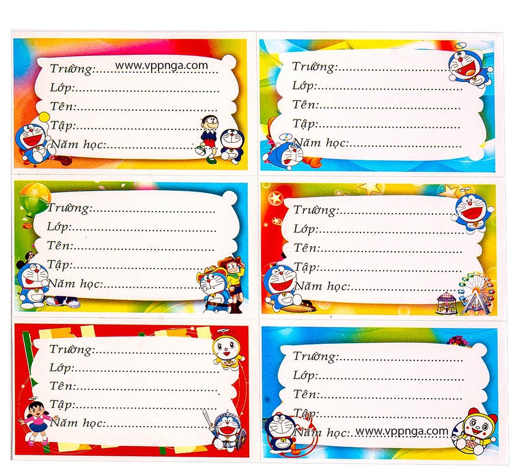 Set  30 Nhãn vở học sinh