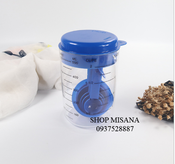 Bộ 6 cup chia nguyên liệu kèm ly đong 500ml