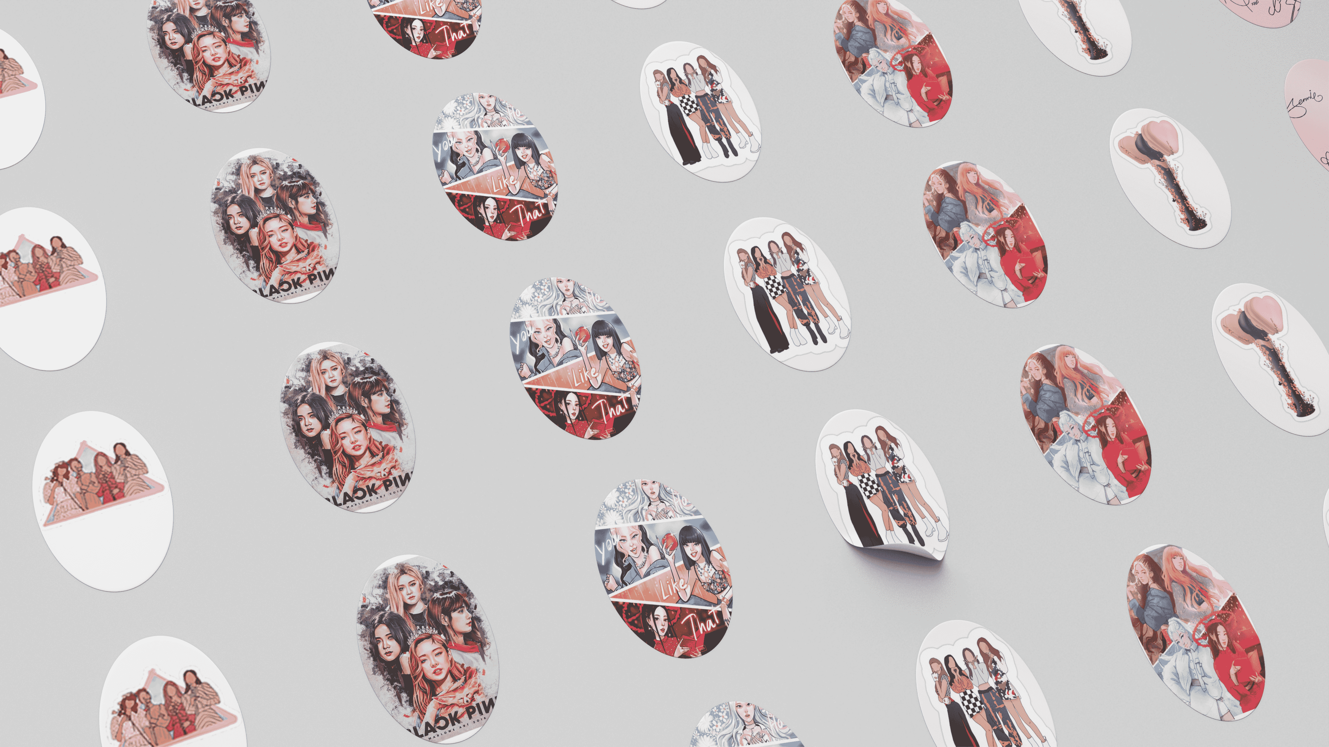 Set 30 hình dán sticker Blackpink chibi hoạt hình dễ thương