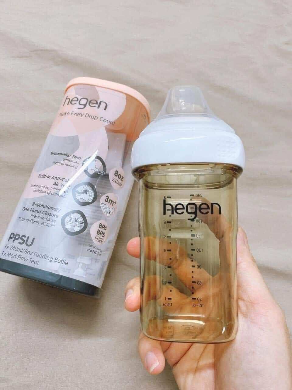 Bình sữa hegen cao cấp có hỗ trợ đổi size núm ti