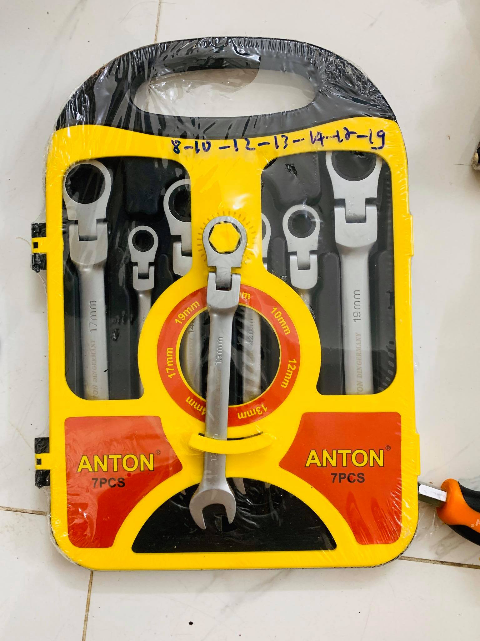 Bộ cờ lê vòng miệng - tròng gật gù tự động 2 chiều 7 chi tiết Anton cao ...