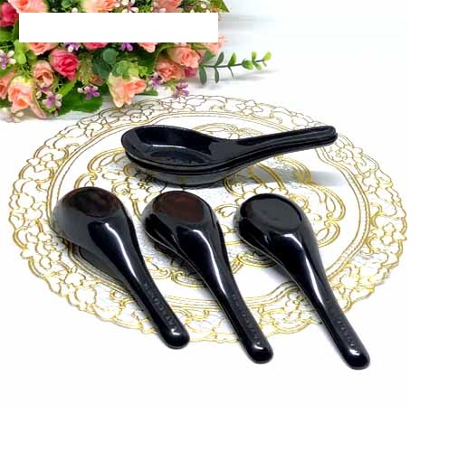 Muỗng cơm súp,chè nhựa Melamine màu đen Size 14cm