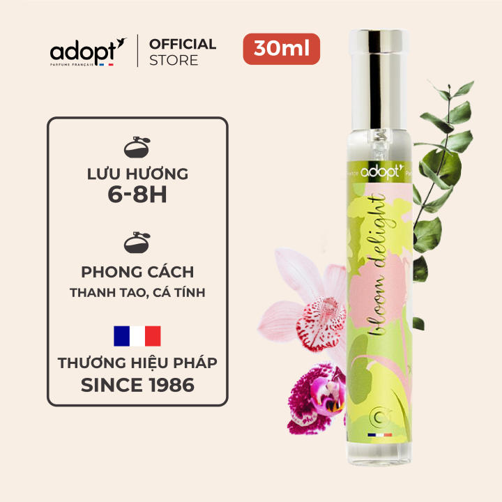Nước Hoa Nữ Cao Cấp Adopt Bloom Delight 30ML, Lưu Hương Tới 8H, Thiết Kế Nhỏ Gọn, Dễ Dàng Sử Dụng Giúp Bạn Luôn Tự Tin, Quyến Rũ Sản Phẩm Nước Hoa…