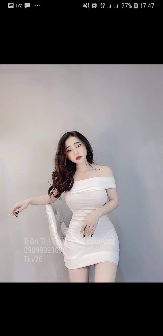 Đầm body lệch vai dễ thương