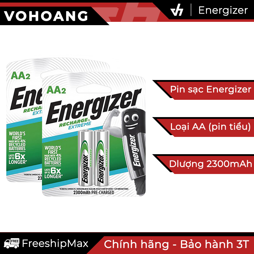 Bộ 4 pin sạc AA Energizer Recharge Extreme 2300mAh
