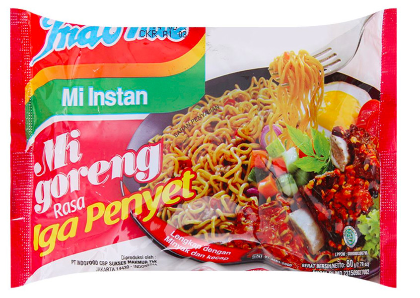 Mì xào vị sườn Indomie gói 80g ( thùng đen )