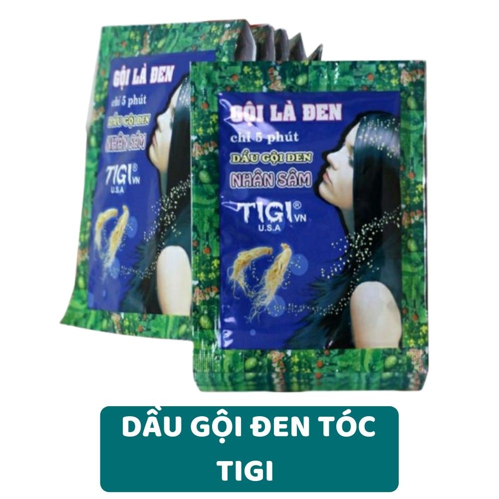 Combo 10 gói Dầu gội đen tóc - Gội là đen tigi, Gội đen nhân sâm. đen tóc chỉ bằng cách gội.