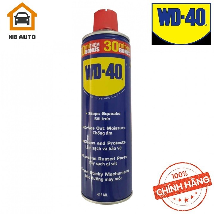 [ HỮU ÍCH] Chai xịt Bôi trơn Làm sạch Thẩm thấu Chống ẩm Chống rỉ sét WD-40 Multi-Use Product 412ml