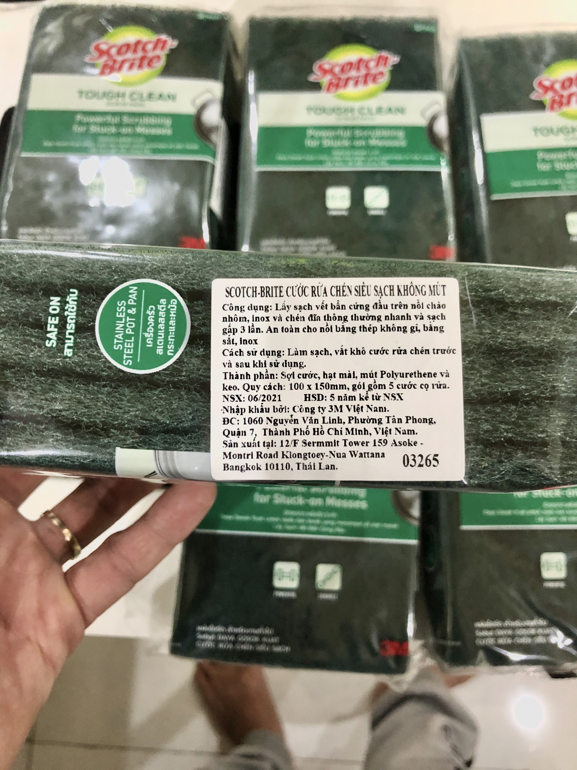 Túi 5 miếng rửa chén siêu sạch 3M Scote brite