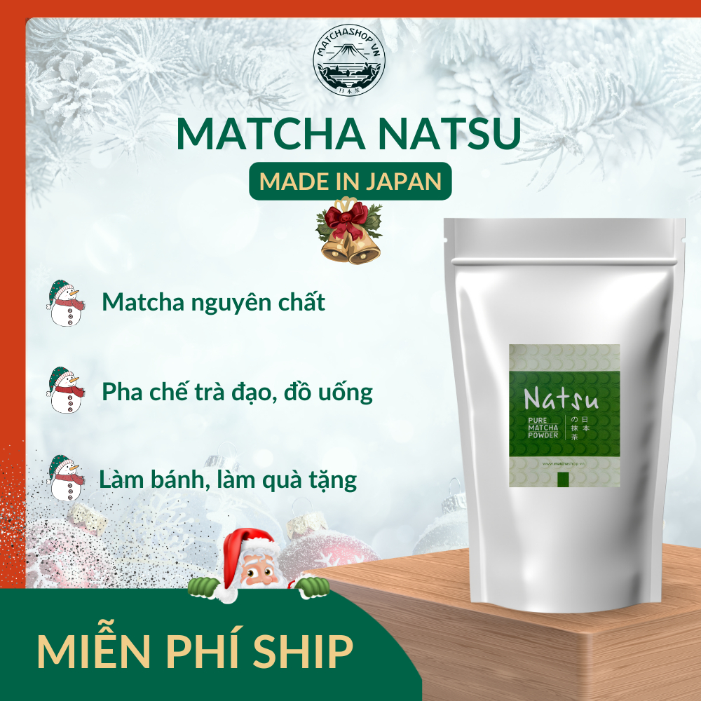 Bột Matcha Natsu Nhập Khẩu Nhật Bản, Pha Chế Đồ Uống, Bánh Kem,Đắp Mặt Nạ Gói Lớn 500G-1Kg