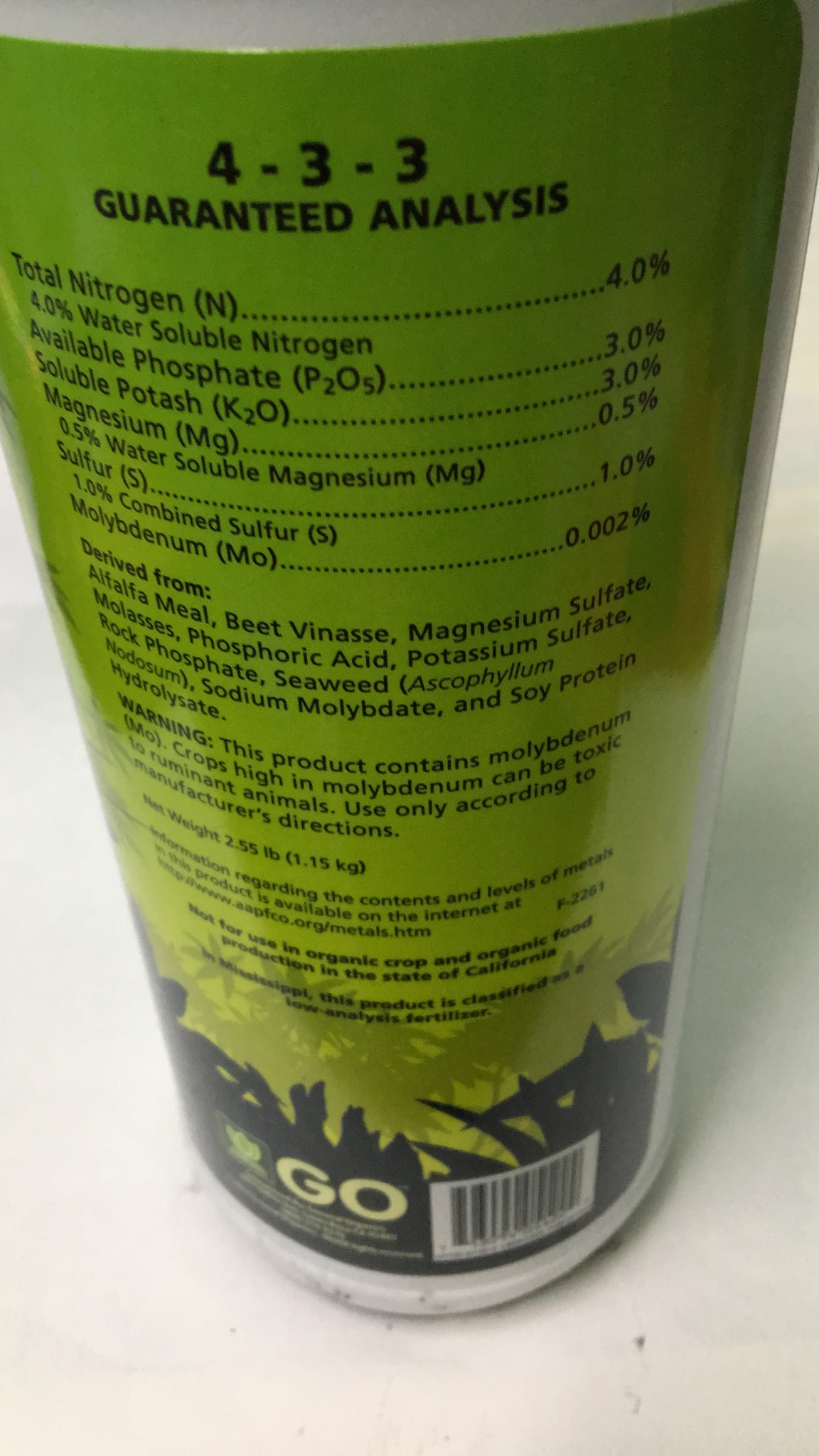Phân bón lá Hữu cơ Bio Thrive 4-3-3 lọ 946ml