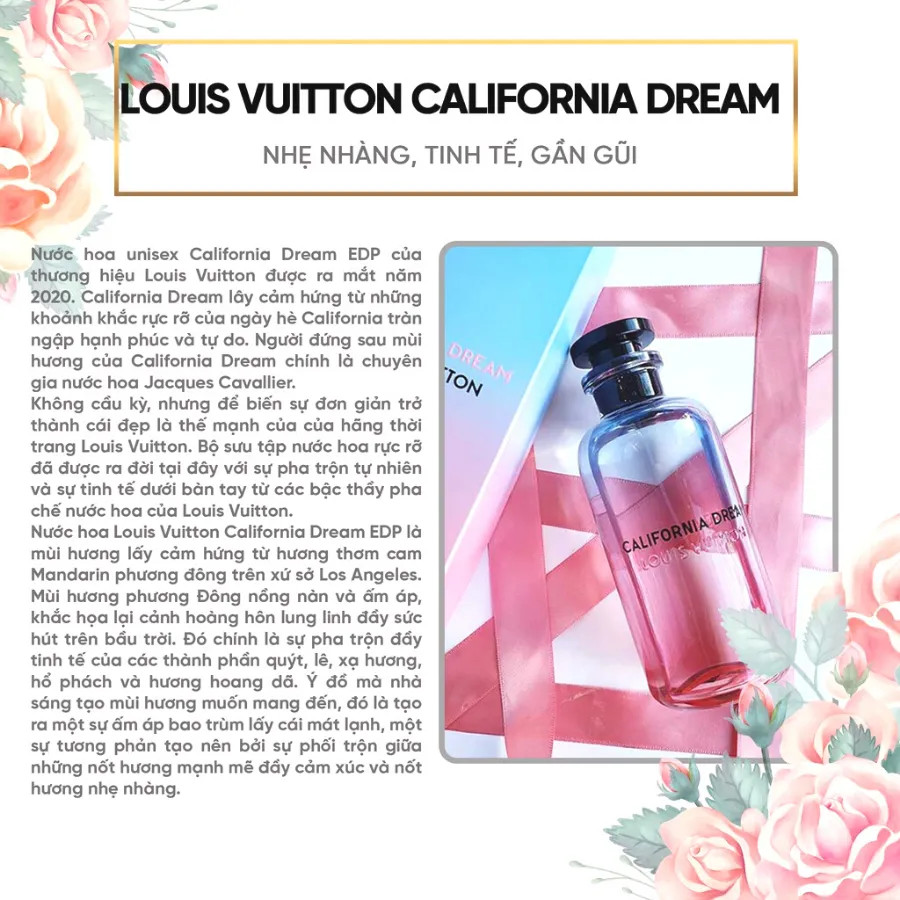 Mua Nước Hoa Unisex Louis Vuitton LV California Dream EDP 100ml - Louis  Vuitton - Mua tại Vua Hàng Hiệu h025915