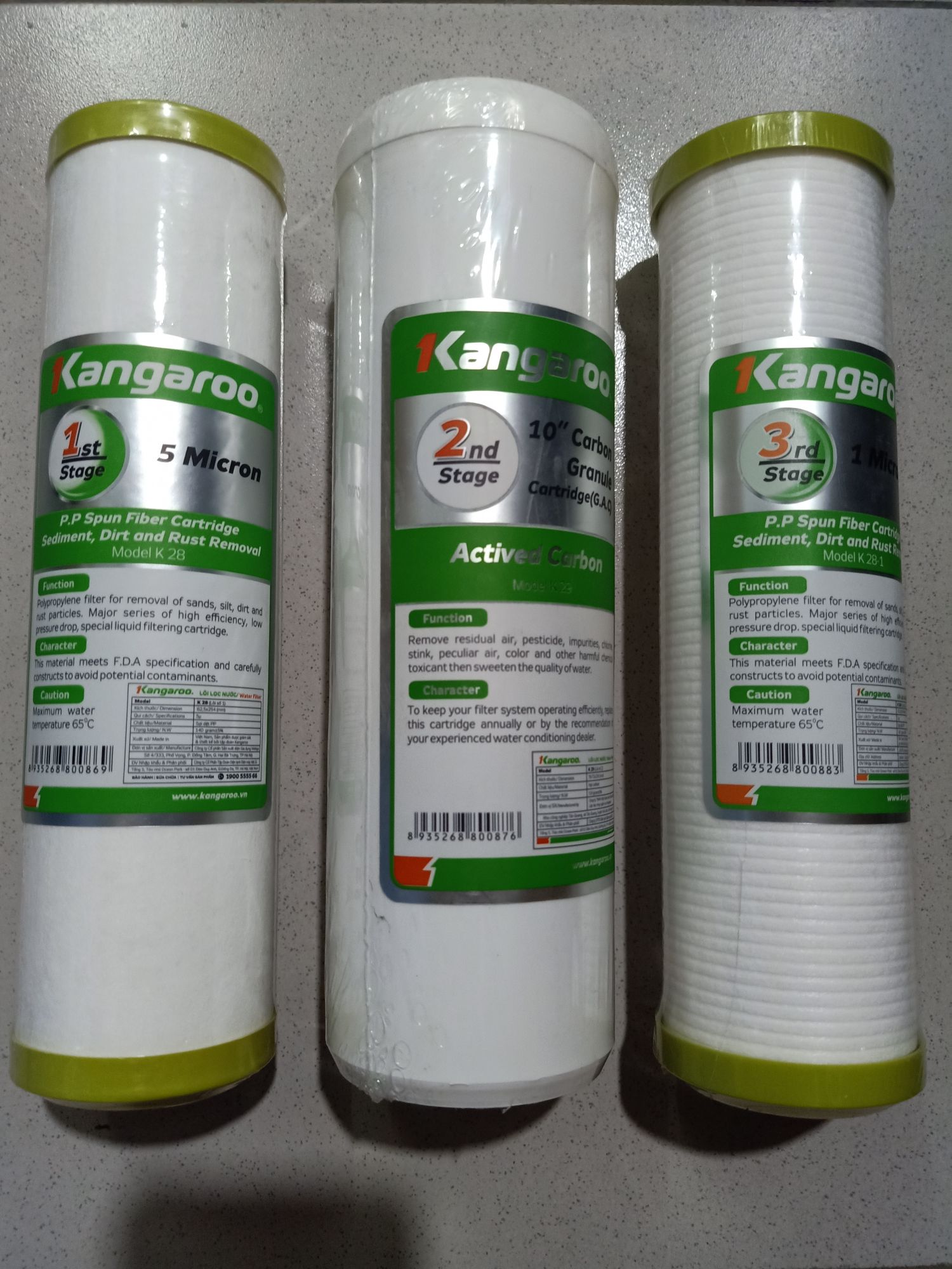 Lõi lọc nước 1, 2, 3 Kangaroo