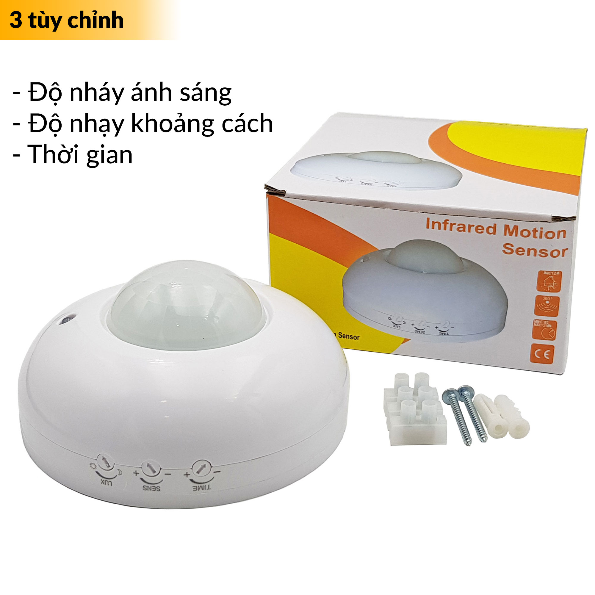 Công tắc cảm biến chuyển động hồng ngoại, ánh sáng thông minh 220V
