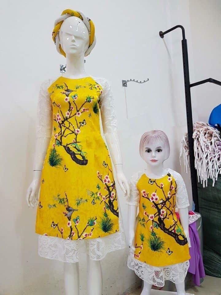 sét áo dài cách tân mẹ và bé