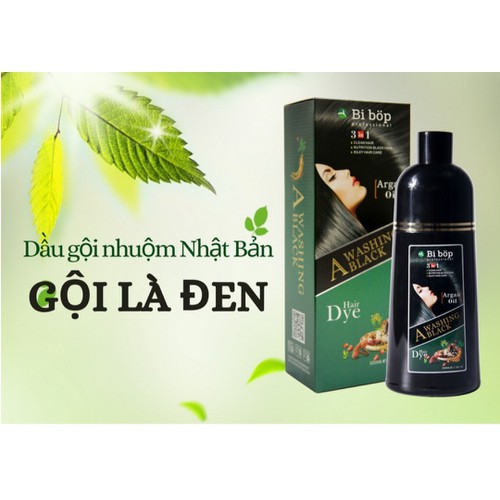 [HCM]Dầu Gội Phủ Bạc Đen Tóc 3In1 Bibop Nhật Bản 500Ml