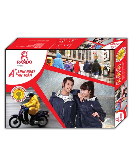 Bộ Áo Mưa A+ Chính Hãng Rando (Màu Xanh Đen)