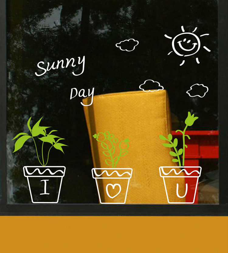DECAL DÁN KÍNH HOA LÁ CỎ CÂY DK1