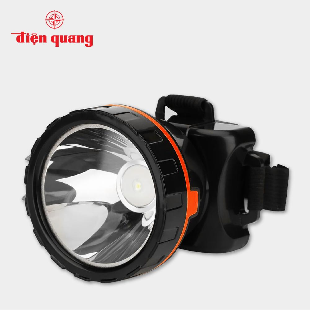 Đèn Pin Đội Đầu Điện Quang ĐQ PFL13 R BLO (Pin Sạc, Đen - Cam, 1W)