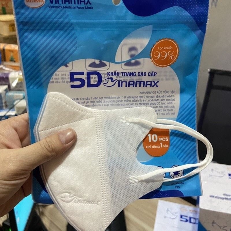 [ Set 200 Cái] Khẩu Trang 5D Vinamax , Hàng Cao Cấp