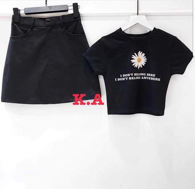 Áo croptop hoa cúc to hsu0519