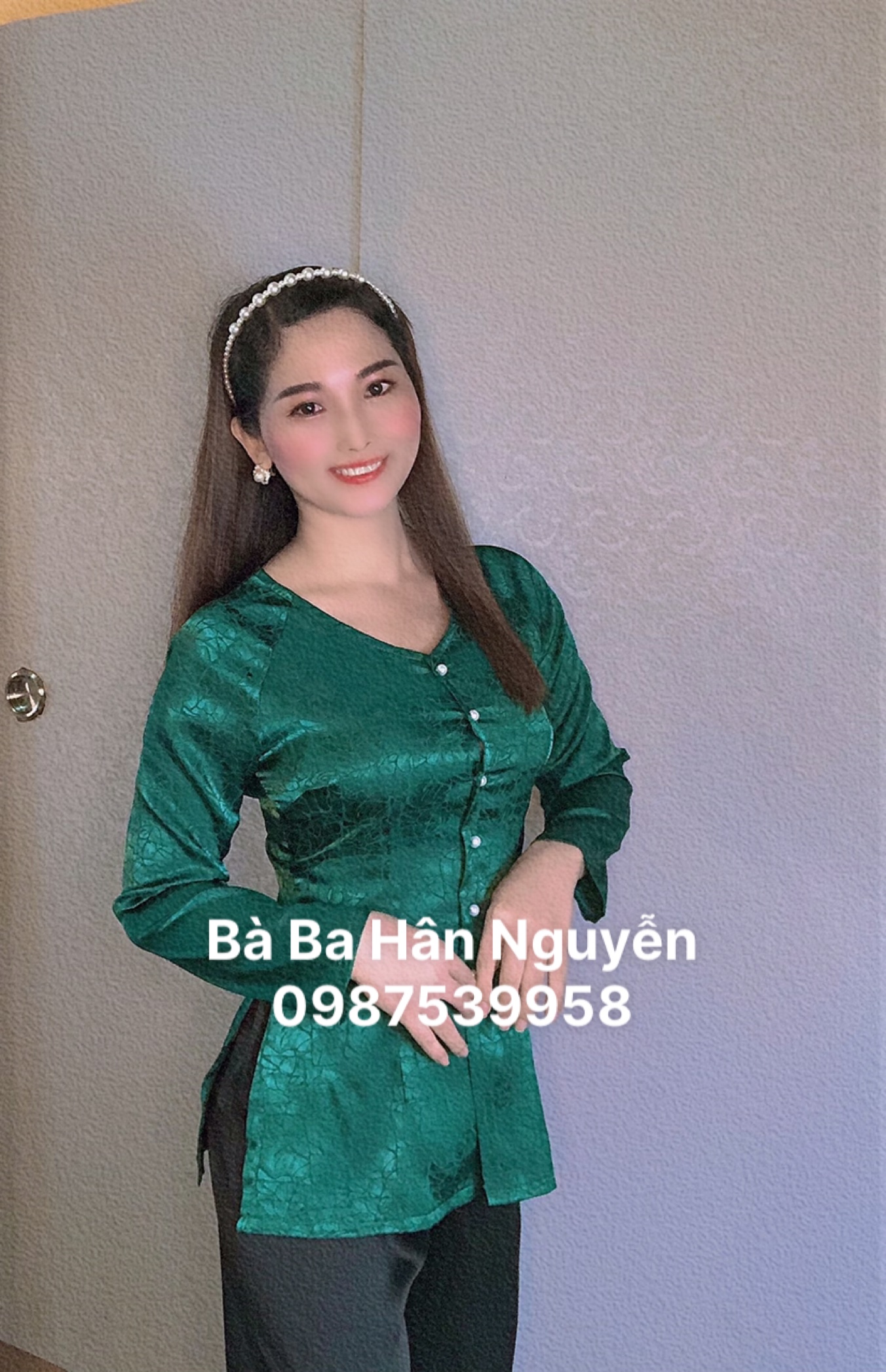 B.A42 - ÁO BÀ BA GẤM ĐÁ CỔ TIM (KÈM QUẦN )