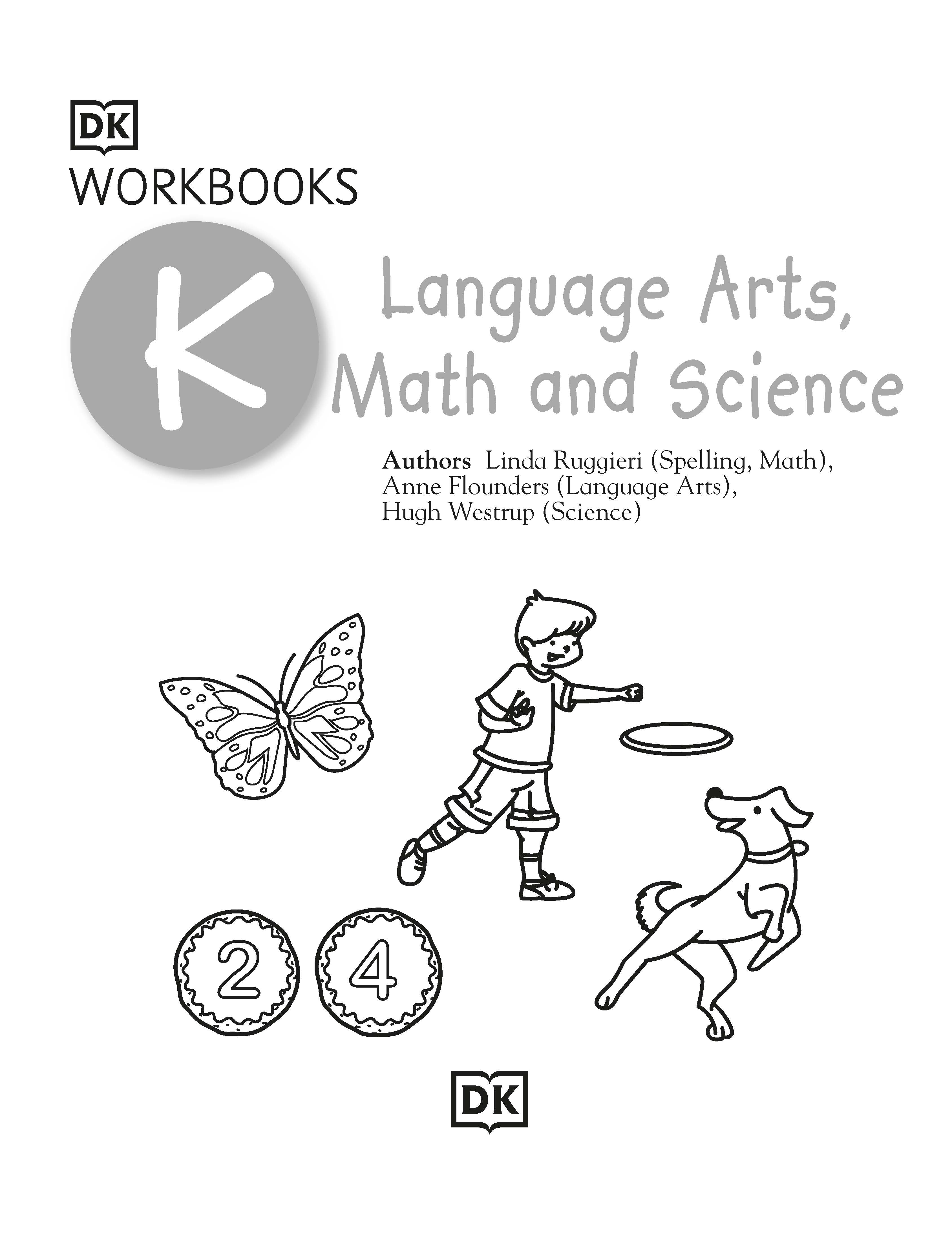 DK Workbooks Language Arts, Math and Science, Kindergarten ( sách đen trắng )