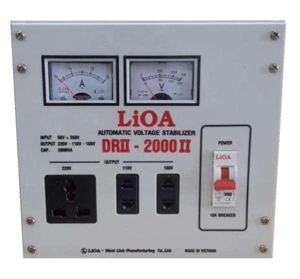 Ổn áp 1 pha LIOA DRII-2000 II 2.0kVA điện áp vào 50V - 250V ( Thế hệ mới 2018 )