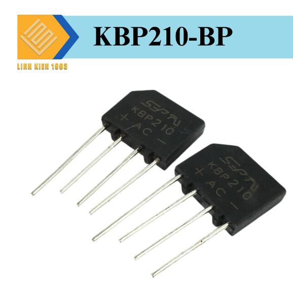 [ 2 CON ] Diode cầu KBP210 1000V2A màu đen 4 chân