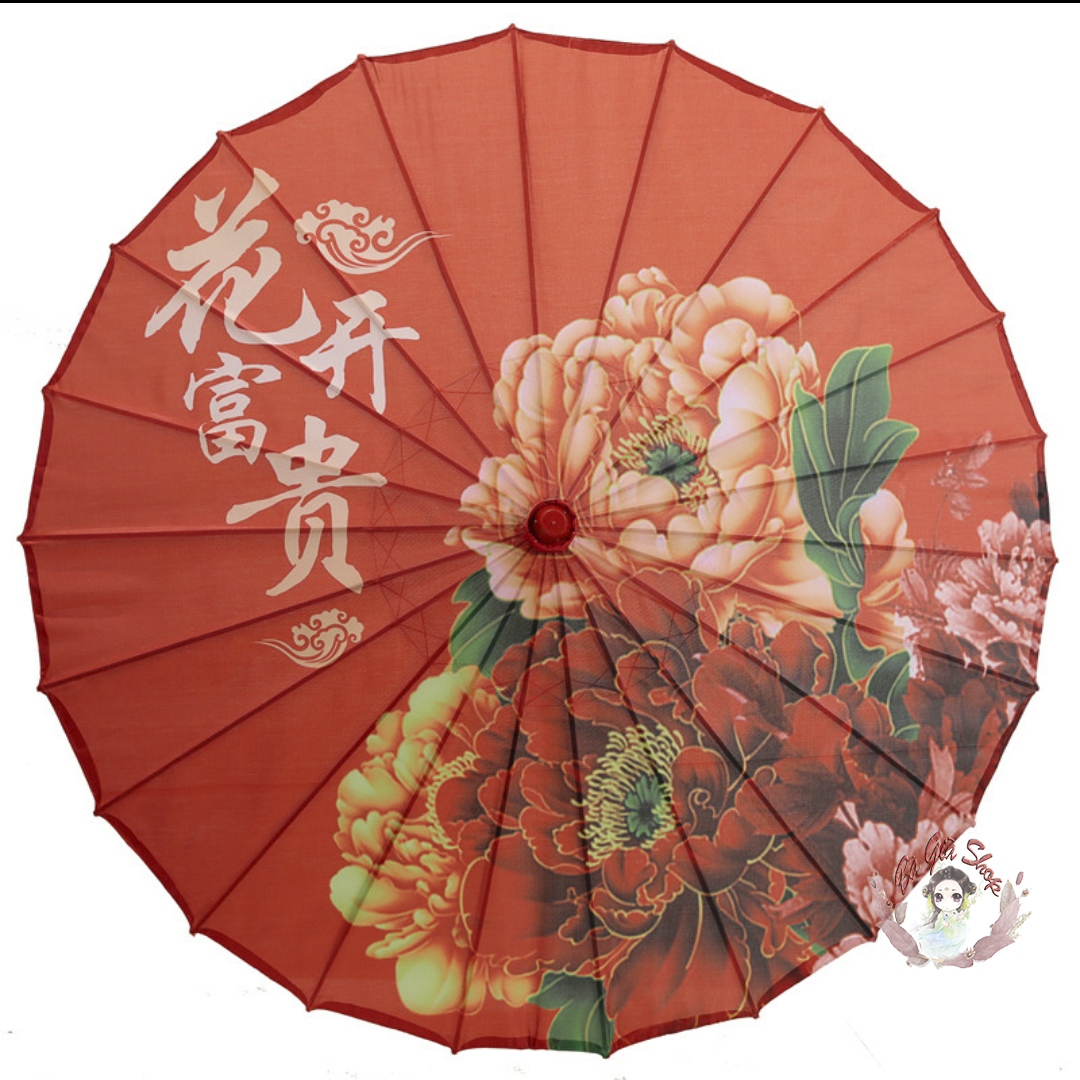 Dù cổ trang dù vải in dù chụp hình