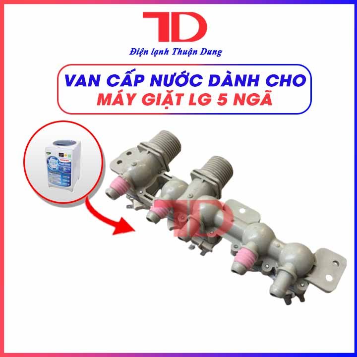 Van cấp nước 5 ngã dành cho máy giặt lg 12v - điện lạnh thuận dung
