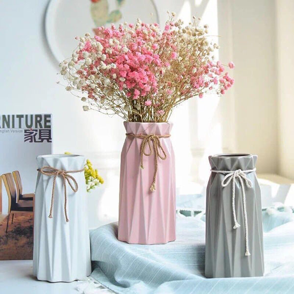 BÌNH GỐM - [BỘ 1] - lọ hoa MINI - decor - gốm sứ bát tràng- hoa khô- [201]