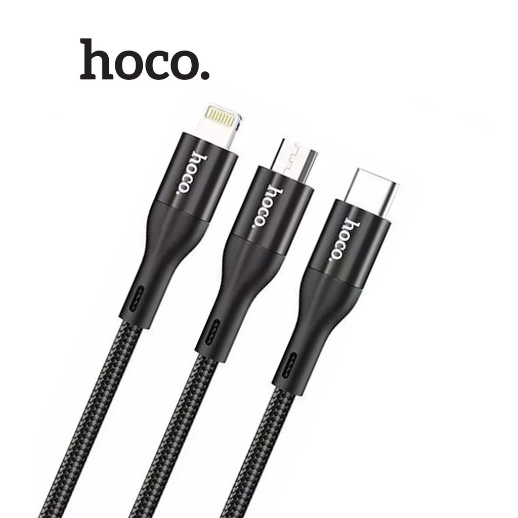 Cáp Sạc Nhanh Hoco 3 Đầu X2 Max 3A Dây Dài 1m