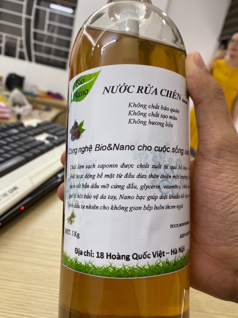 NƯỚC RỬA CHÉN BÁT HỮU CƠ CHIẾT XUẤT BỒ HÒN Biona 1000ml [Chính hãng Viện Hàn Lâm]